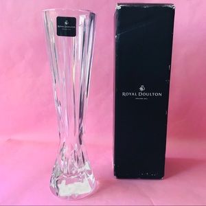 New vintage Royal Doulton crystal vase